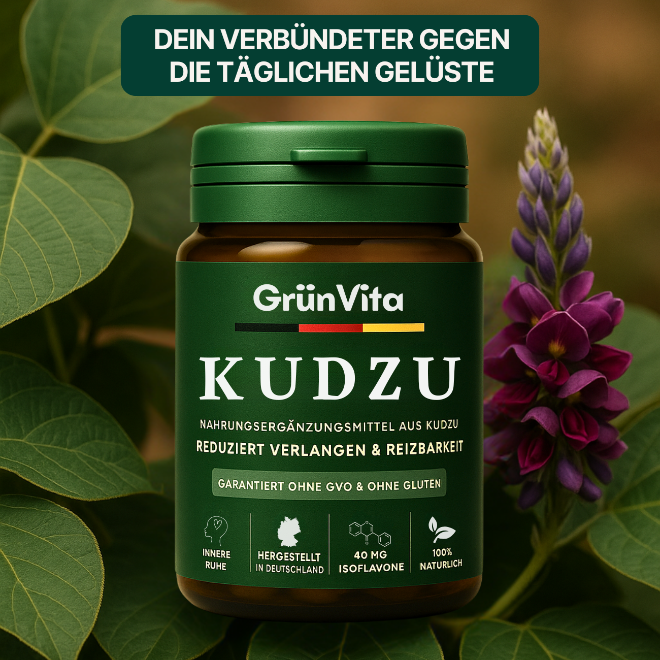 Kudzu GrünVita 40 mg Isoflavon – 100% natürlich